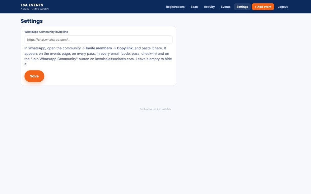 Hash Ticketing — Configure the event without touching code