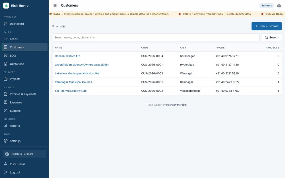 HashERP — One record per customer, always current