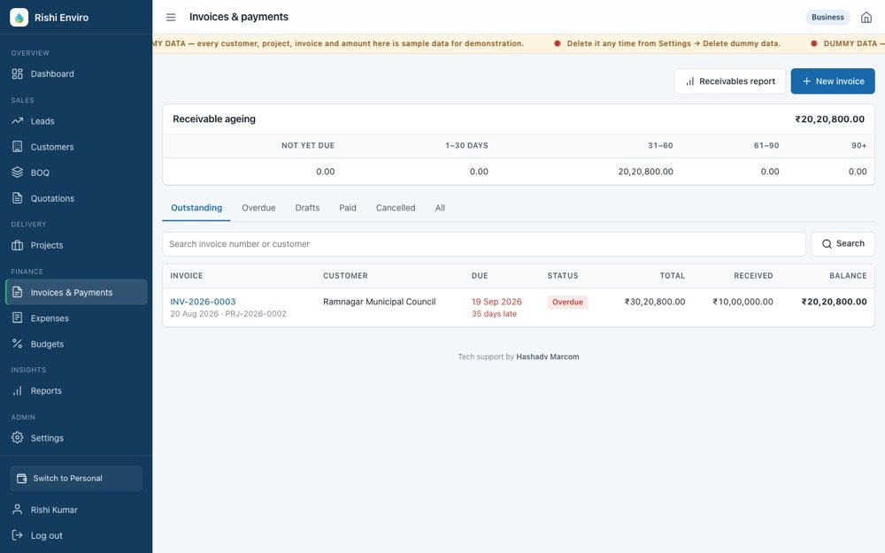 HashERP — Raise invoices, chase payments