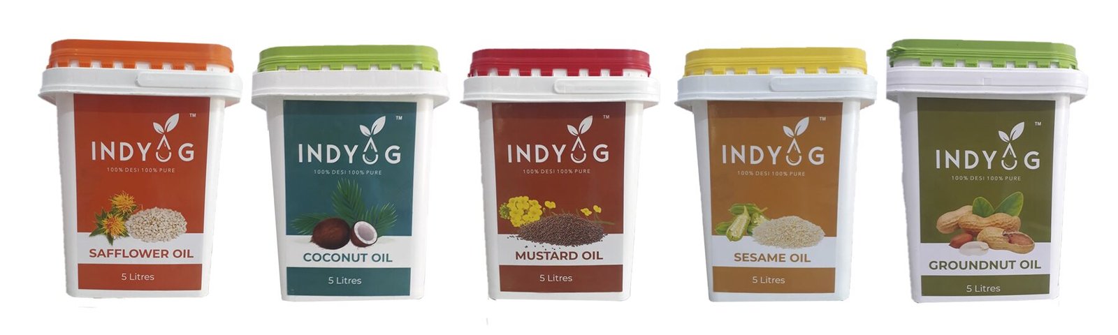 Indyog cold pressed oil 5 litre tub range of five oils
