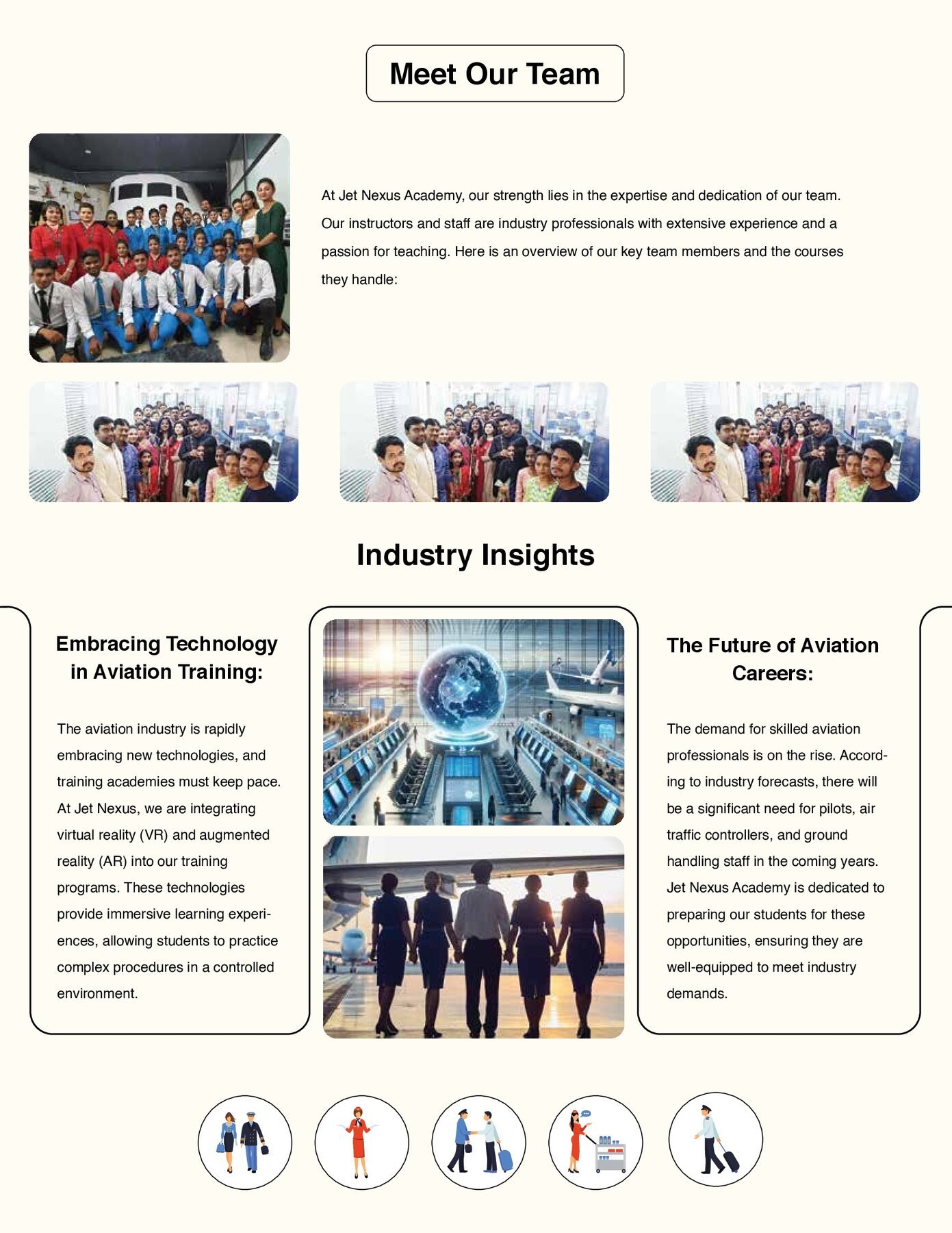 Jet Nexus newsletter page introducing the team and aviation industry insights