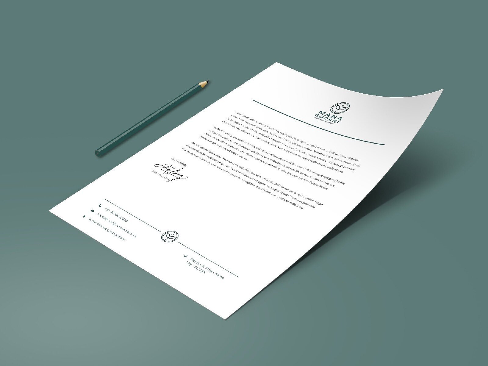 Mana Godari letterhead design